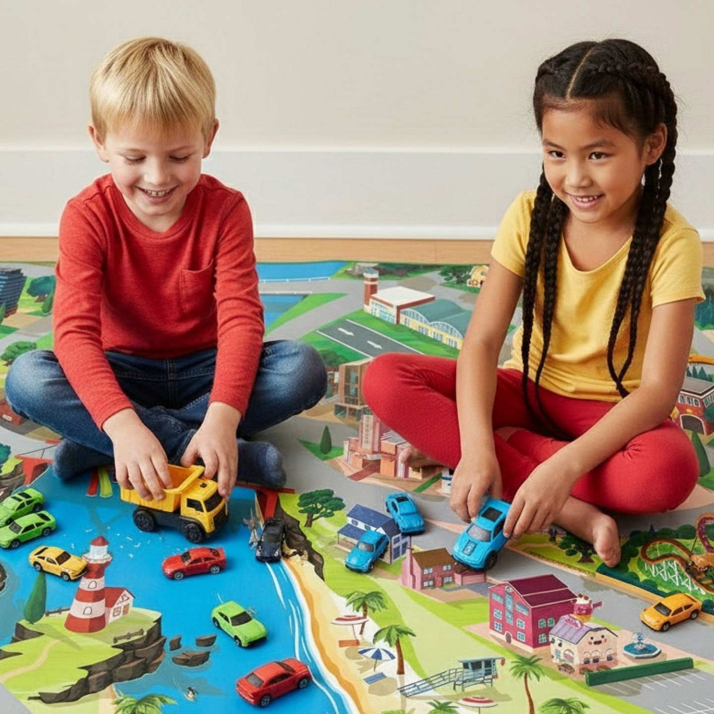 Chifoumi - tapis de jeu pour enfants "Hill Valley" - 150x100cm