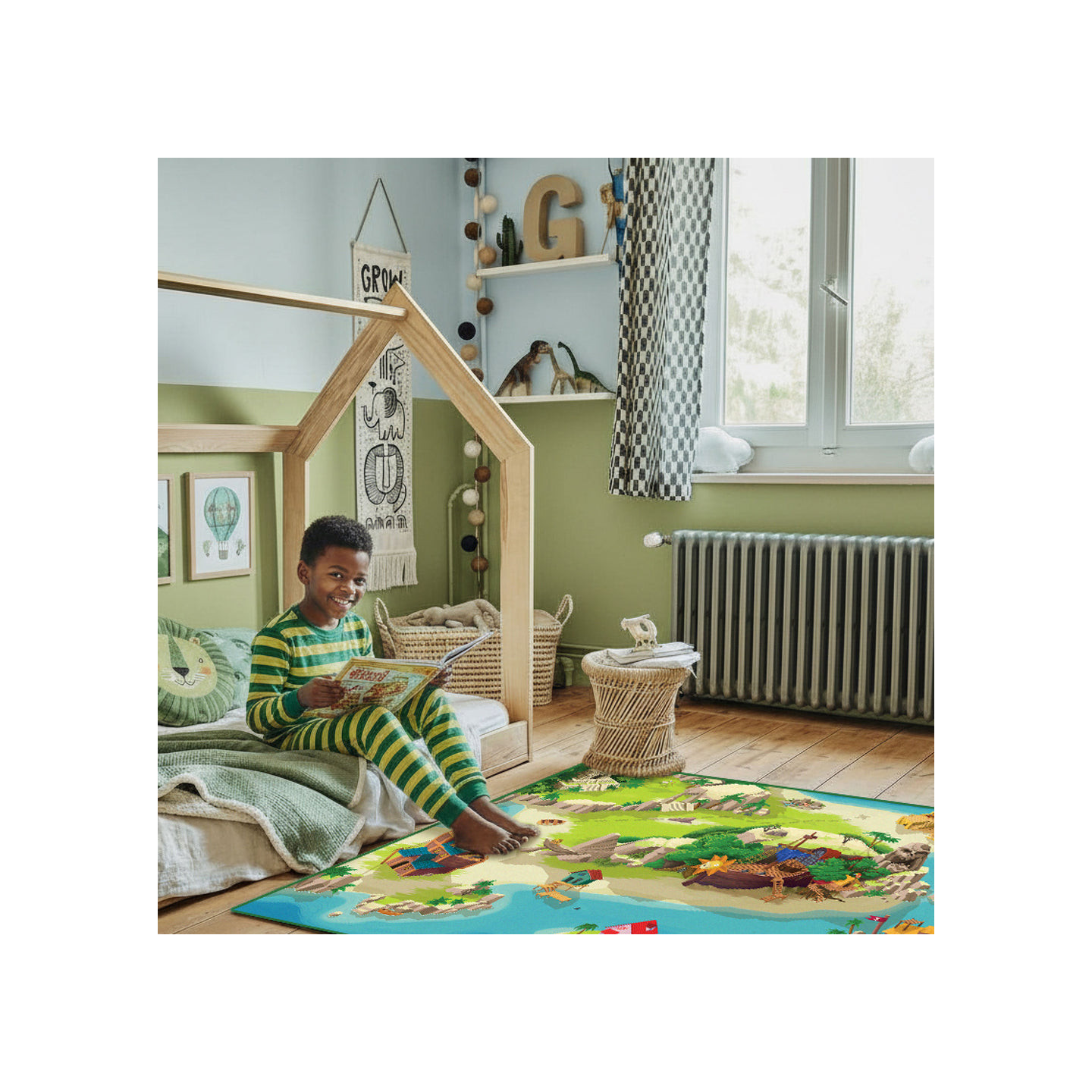 Tapis Chifoumi - Tapis de jeu pour enfant “Tortuga Bay” - 150x100cm