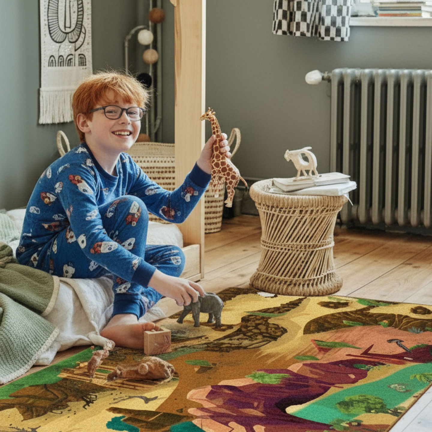 Tapis Chifoumi - Tapis de jeu pour enfants “Adventureland” - 150x100cm