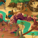 Tapis Chifoumi - Tapis de jeu pour enfants “Adventureland” - 150x100cm