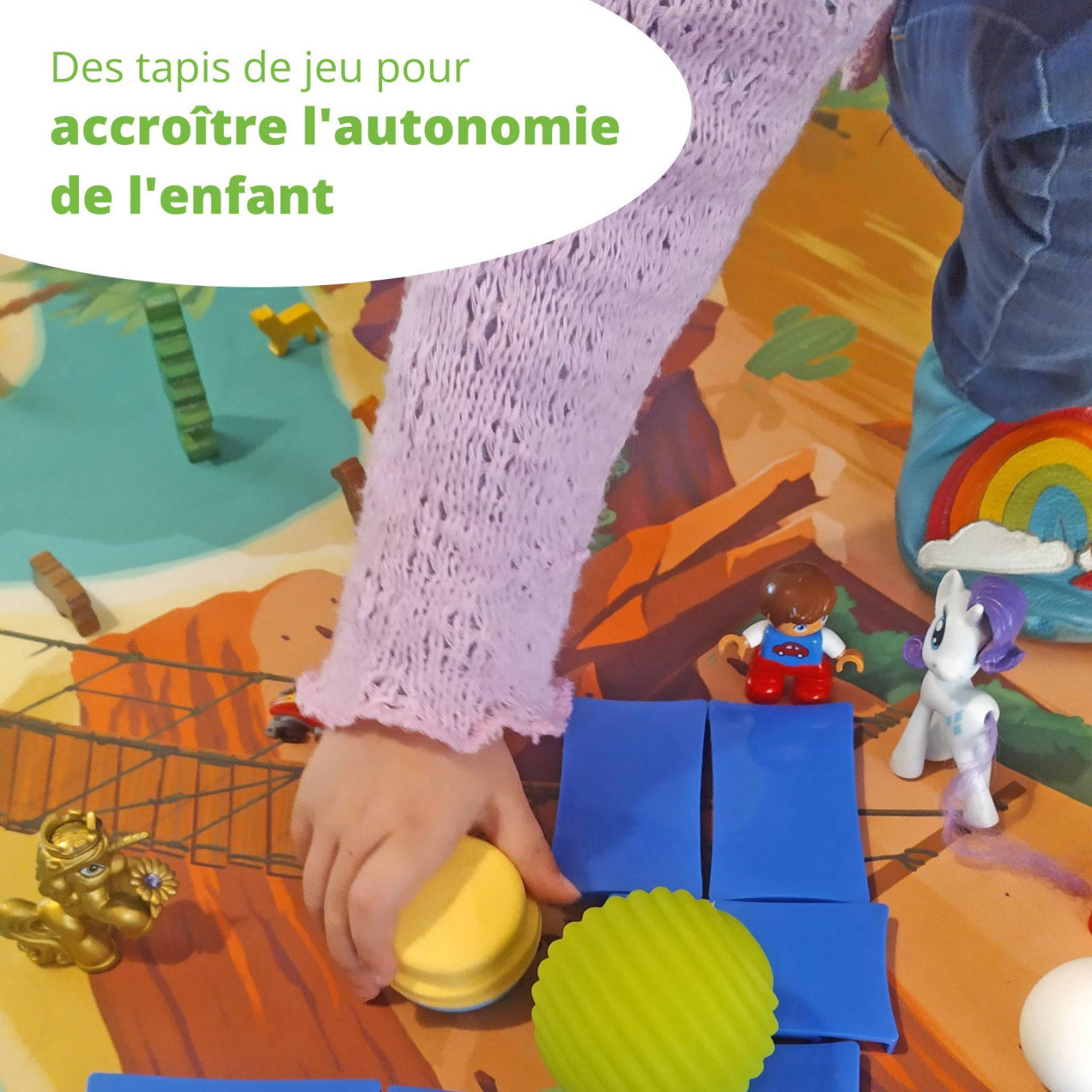 Tapis Chifoumi - Tapis de jeu pour enfants “Adventureland” - 150x100cm