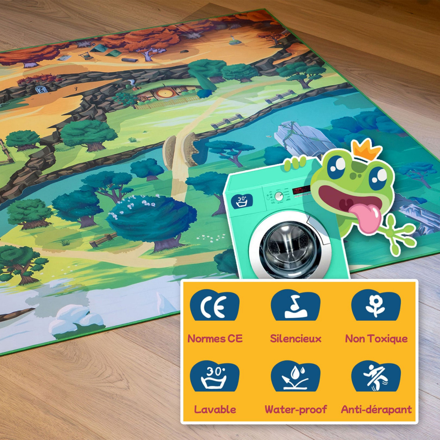 Tapis Chifoumi - Tapis de jeu pour enfants “Middle plains” - 150x100cm