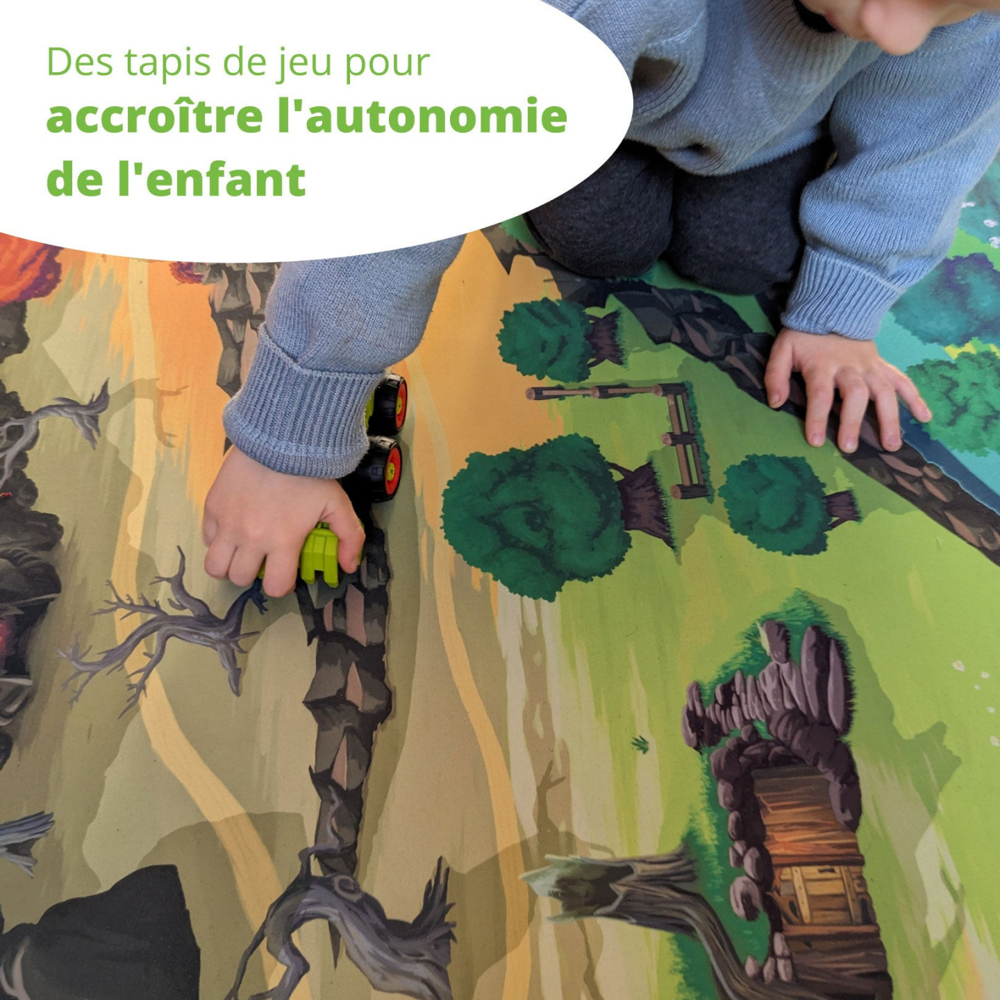 Tapis Chifoumi - Tapis de jeu pour enfants “Middle plains” - 150x100cm